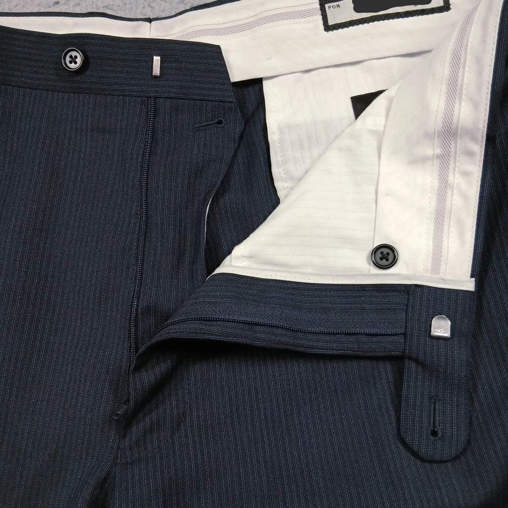 Joseph Abboud Dress Pants Mens‎ 40L Navy Blue Pinstripe 100% Wool Flat Front